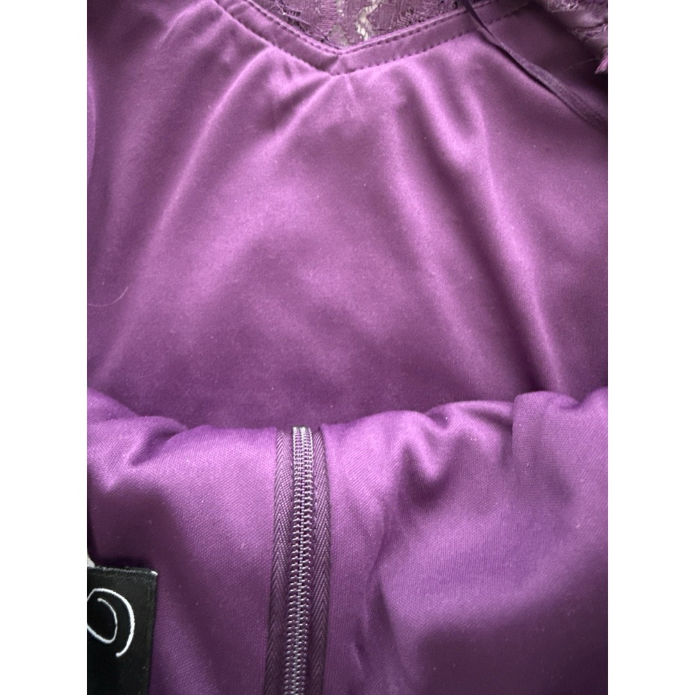 Alex Evenings Women's 8 Rosette A-Line Evening Gown Eggplant Purple Sequin - Picture 7 of 16